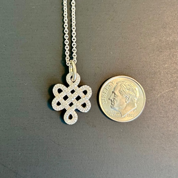 SLANE Sterling and Pave Eternity Knot Necklace - Picture 10 of 16